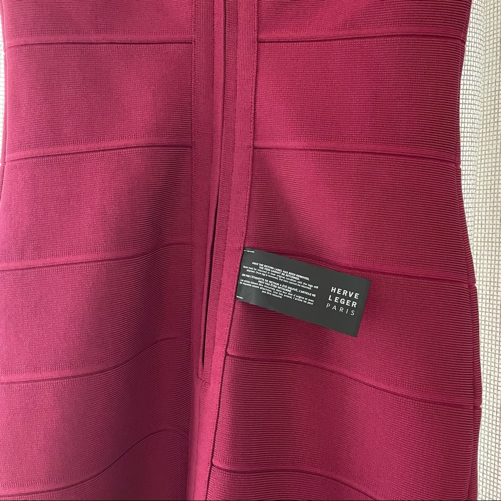 NWT Herve Leger Raspberry Dress - Picture 10 of 12